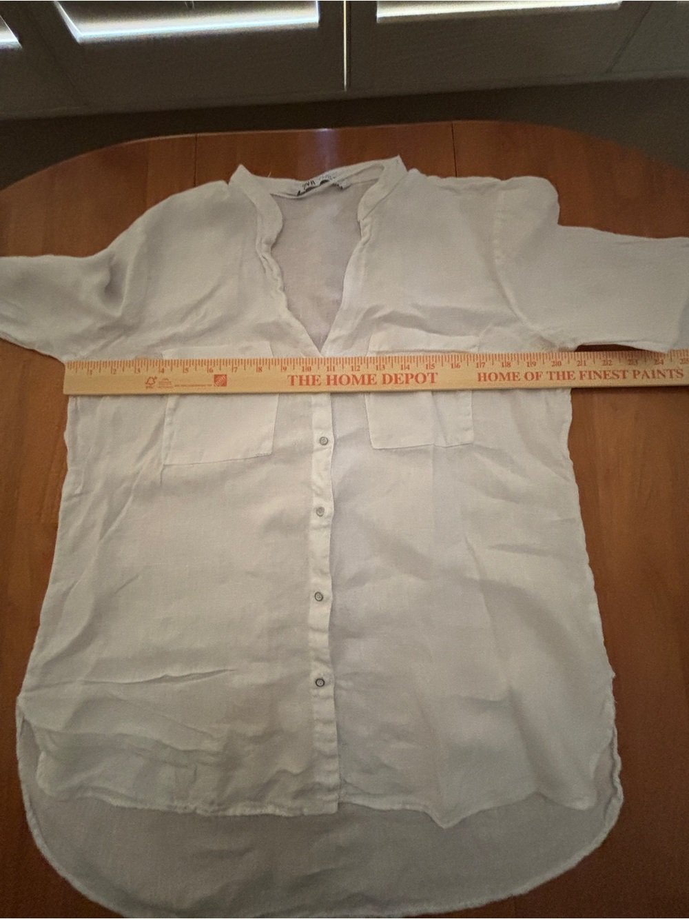 Zara 100% Linen White Button Up Shirt ~ Women’s Large - Picture 11 of 16